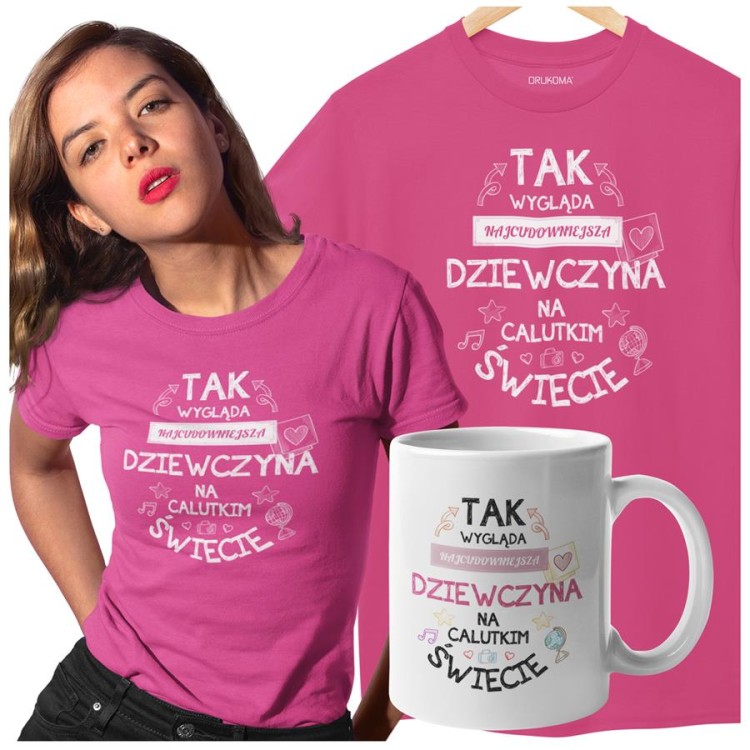 Koszulka dla Dziewczyny w zestawie z kubkiem z nadrukiem Tak wygląda (2).jpg