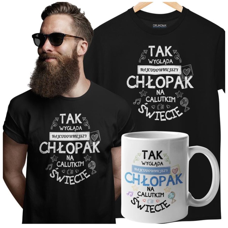Koszulka dla Chłopaka w zestawie z kubkiem z nadrukiem Tak wygląda najc (4).jpg