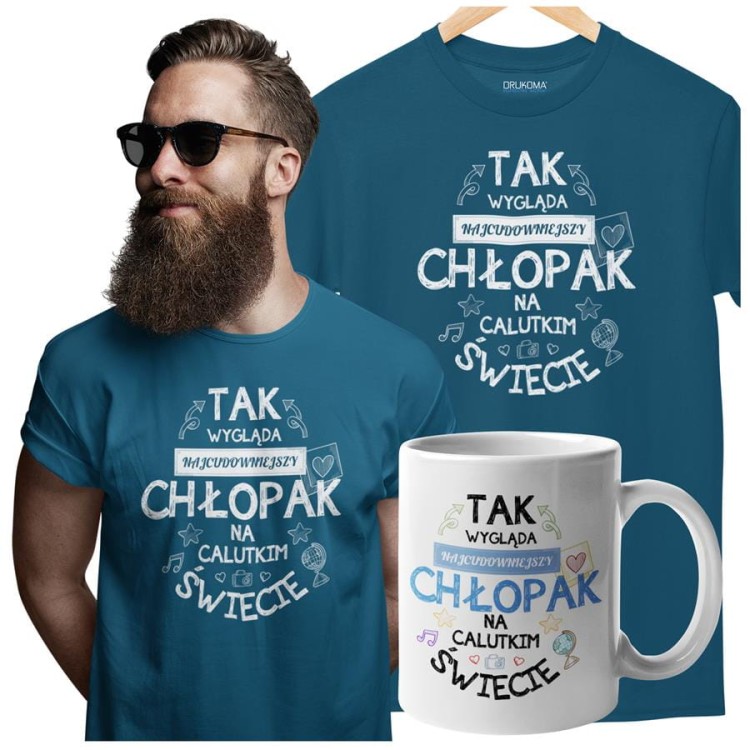 Koszulka dla Chłopaka w zestawie z kubkiem z nadrukiem Tak wygląda (2).jpg