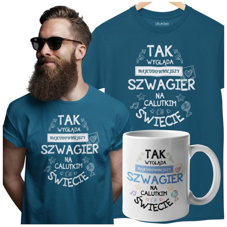 Koszulka dla Szwagra w zestawie z kubkiem z nadrukiem Tak wygląda n (1).jpg