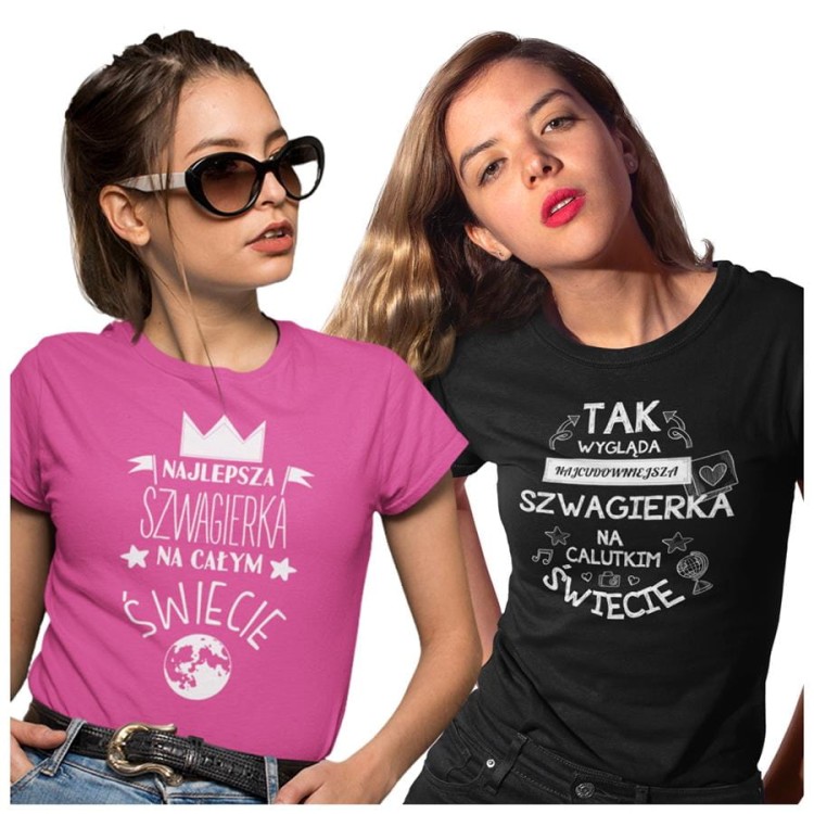 Zestaw koszulek dla Szwagierek na prezent koszulki na urodziny z napisem Najlepsza Szwagierka na całym świecie ora (1).jpg