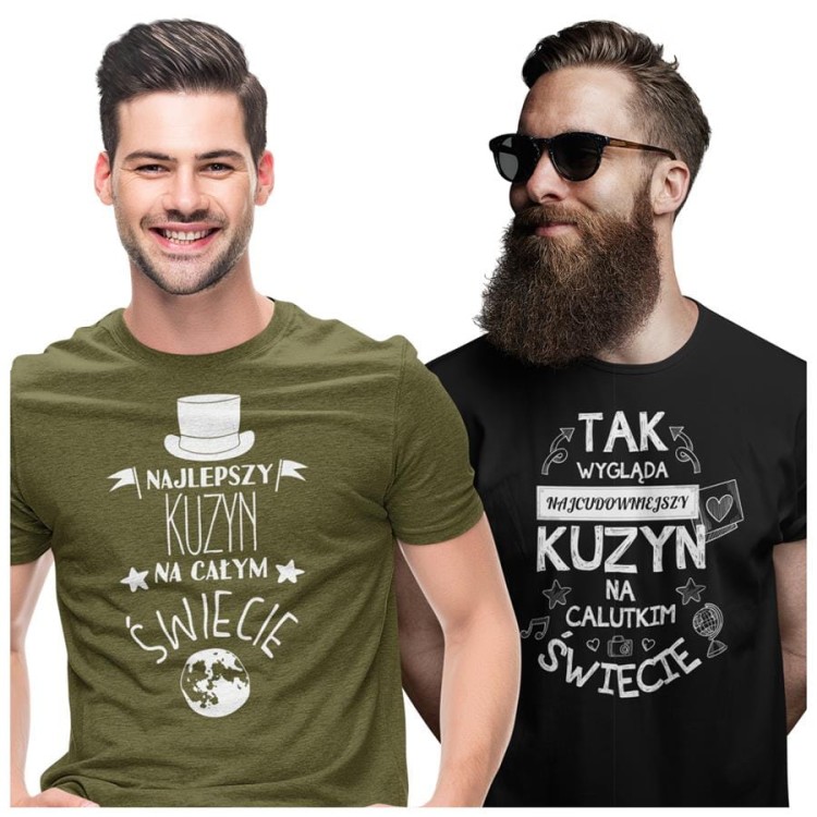 Zestaw koszulek dla Twoich Kuzynów na prezent koszulki na urodziny z napisem Najlepszy Kuzyn na całym świecie or.jpg
