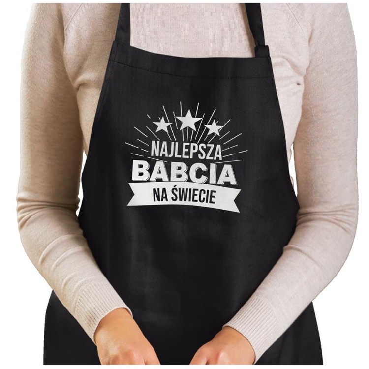 Fartuch dla Babci na prezent na Dzień Babci z napisem Najlepsza Babcia na świecie.jpg