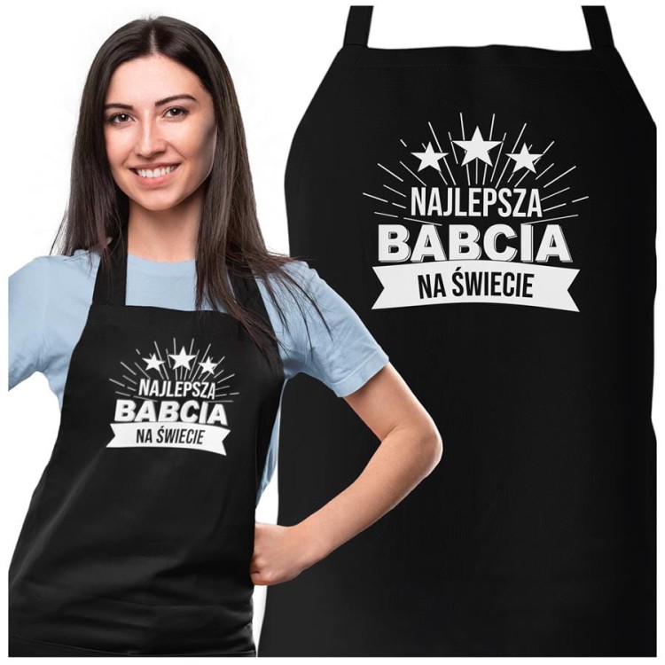 Fartuch dla Babci na prezent na Dzień Babci z napisem Najlepsza Babcia na świecie (2).jpg
