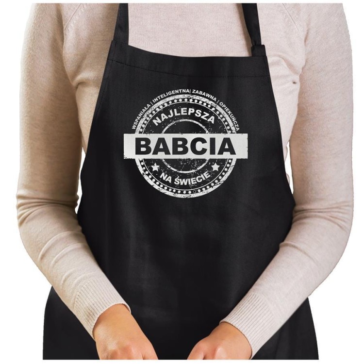 Fartuch dla Babci na prezent na Dzień Babci z napisem Wspaniała  inteligentna  zabawna  opiekuńcza najlepsza Babcia na świecie  (3).jpg