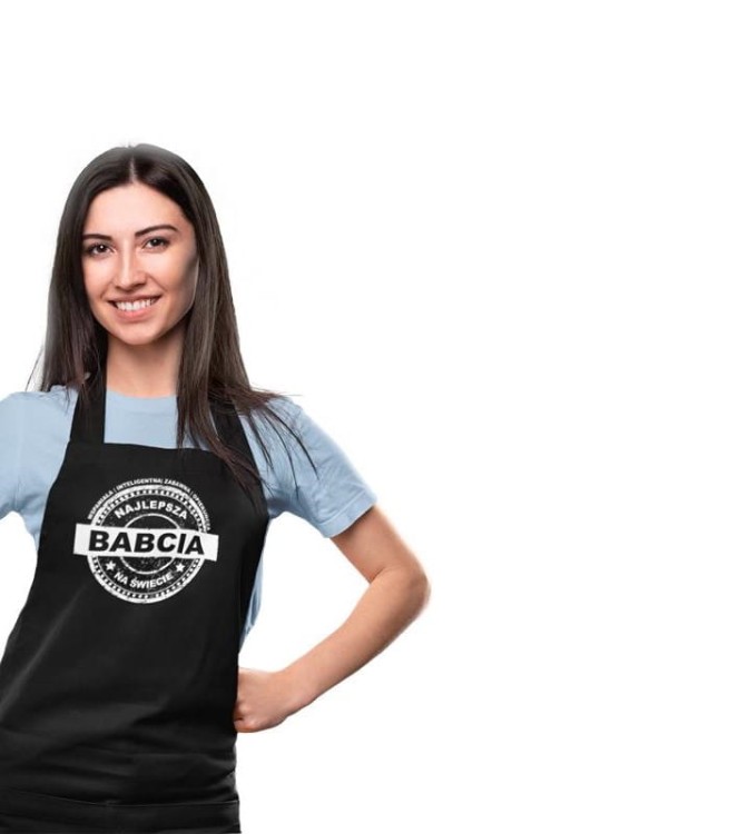 Fartuch dla Babci na prezent na Dzień Babci z napisem Wspaniała  inteligentna  zabawna  opiekuńcza najlepsza Babcia na świecie  (1).jpg