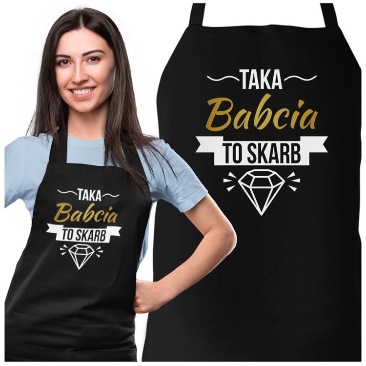 Fartuch dla Babci na prezent na Dzień Babci z napisem Taka Babcia to skarb (1).jpg