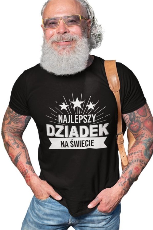 Koszulka dla Babci i Dziadka z napisem Najlepsza Babcia na świecie i Najlepszy dziadek na świecie koszulki na Dzień Babci i Dziadka w kolorze czarnym (3).jpg