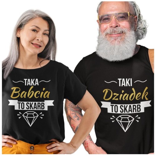 Koszulka dla Babci i Dziadka z napisem Taka babcia to skarb i Taki dziadek to skarb koszulki na Dzień Babci i Dziadka w kolorze czarnym (3).jpg