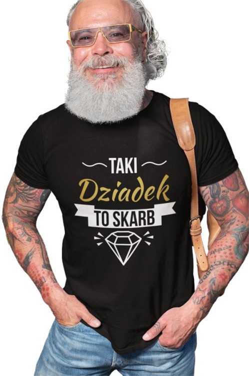 Koszulka dla Babci i Dziadka z napisem Taka babcia to skarb i Taki dziadek to skarb koszulki na Dzień Babci i Dziadka w kolorze czarnym (4).jpg