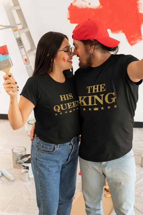 KOSZULKI DLA PAR NA WALENTYNKI PREZENT THE KING HIS QUEEN  (3).jpg