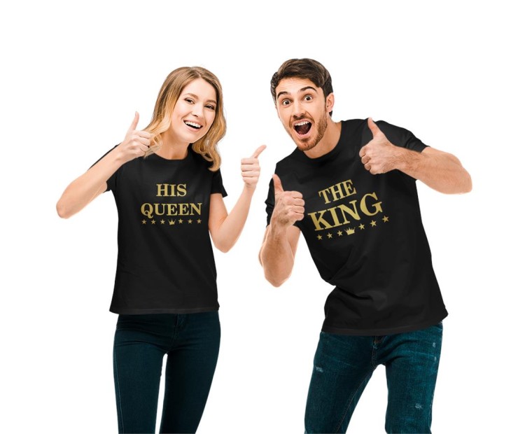 KOSZULKI DLA PAR NA WALENTYNKI PREZENT THE KING HIS QUEEN  (4).jpg