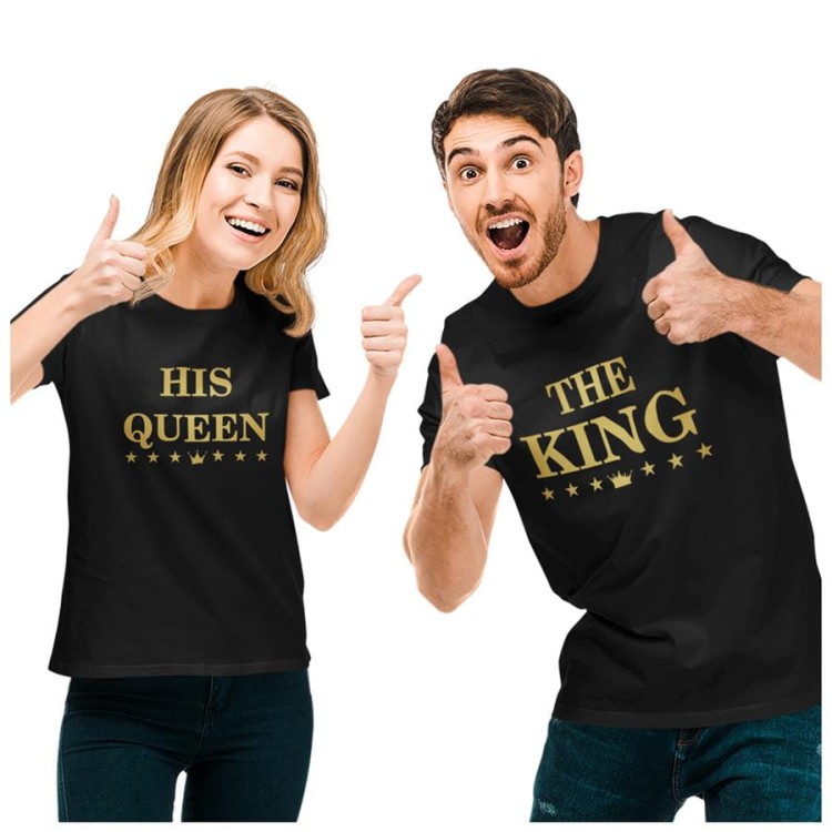 KOSZULKI DLA PAR NA WALENTYNKI PREZENT THE KING HIS QUEEN  (7).jpg
