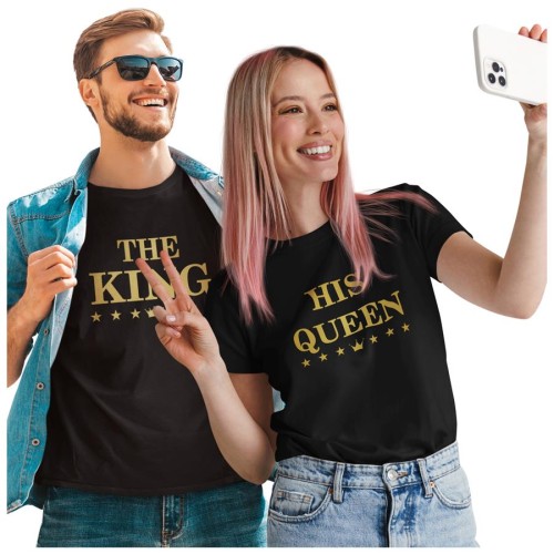 KOSZULKI DLA PAR NA WALENTYNKI PREZENT THE KING HIS QUEEN  (8).jpg