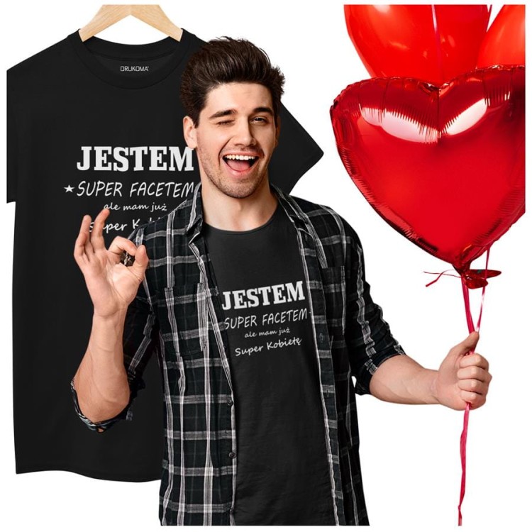 KOSZULKA NA WALENTYNKI PREZENT DLA CHŁOPAKA JESTEM SUPER FACETEM ALE MAM JUŻ SUPER KOBIETĘ (5).jpg