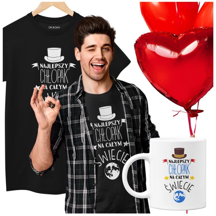 Koszulka dla Chłopaka w zestawie z kubkiem z nadrukiem Najlepszy Chłopak na całym świecie w kolorze czarnym (2).jpg