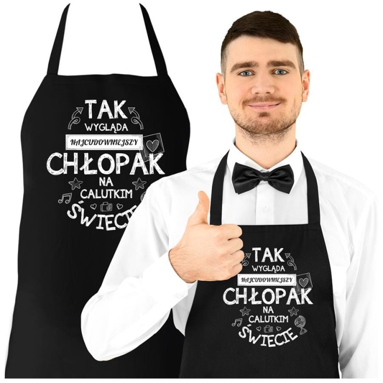FARTUCH DLA CHŁOPAKA MĘŻA PREZENT NA WALENTYNKI TAK WYGLĄDA NAJCUDOWNIEJSZY CHŁOPAK NA CALUTKIM ŚWIECIE.jpg