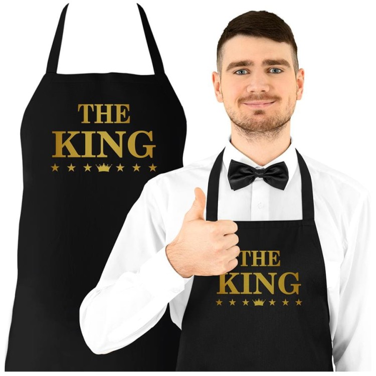 FARTUCH DLA CHŁOPAKA MĘŻA PREZENT NA WALENTYNKI THE KING.jpg