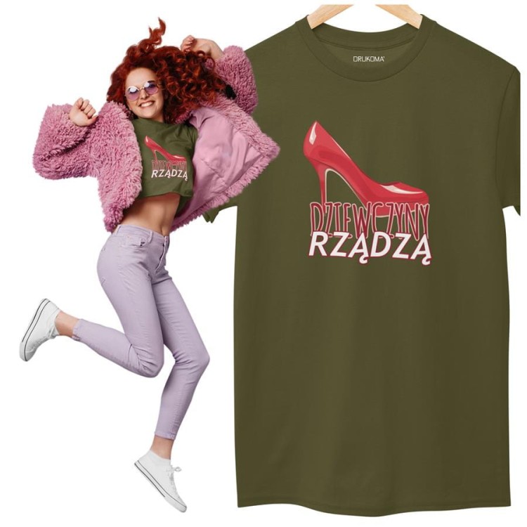 KOSZULKA DLA DZIEWCZYNY NA WALENTYNKI PREZENT DZIEWCZYNY RZĄDZĄ  KOLOR KHAKI (1).jpg