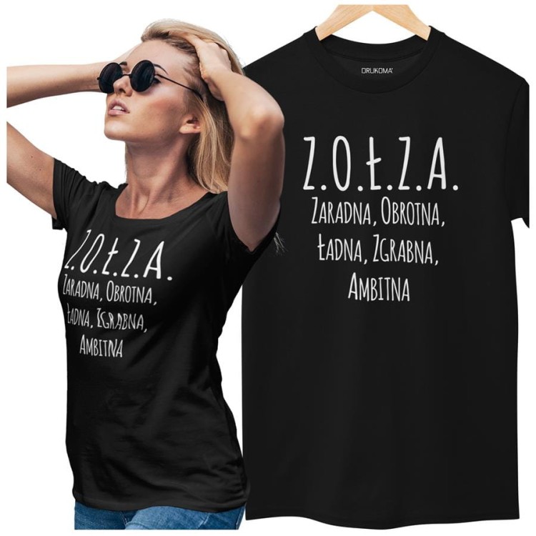 KOSZULKA DLA DZIEWCZYNY NA WALENTYNKI PREZENT Z.O.Ł.Z.A. KOLOR CZARNY (5).jpg