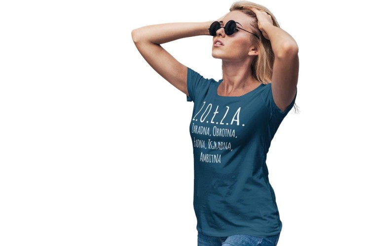 KOSZULKA DLA DZIEWCZYNY NA WALENTYNKI PREZENT Z.O.Ł.Z.A. KOLOR PETROL BLUE (3).jpg