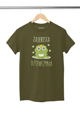 KOSZULKA DLA DZIEWCZYNY NA WALENTYNKI PREZENT ŻAJEBISTA DZIEWCZYNA  KOLOR KHAKI (2).jpg