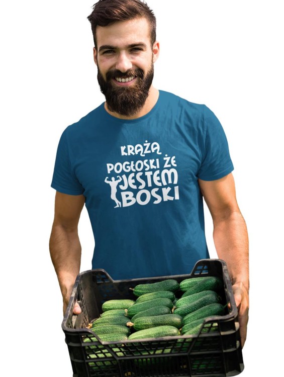 KOSZULKA NA WALENTYNKI PREZENT DLA CHŁOPAKA KRĄŻĄ POGŁOSKI ŻE JESTEM BOSKI KOLOR PETROL BLUE (4).jpg