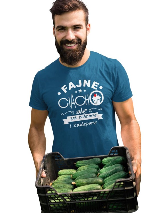 KOSZULKA NA WALENTYNKI PREZENT DLA CHŁOPAKA FAJNE CIACHO, ALE JUŻPOLIZANE I ZAKLEPANE KOLOR PETROL BLUE (3).jpg