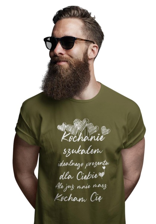 KOSZULKA NA WALENTYNKI PREZENT DLA CHŁOPAKA KOCHANIE SZUKAŁEM IDEALNEGO PREZENTU DLA CIEBIE, ALE JUŻ MASZ MNIE KOLOR KHAKI (3).jpg