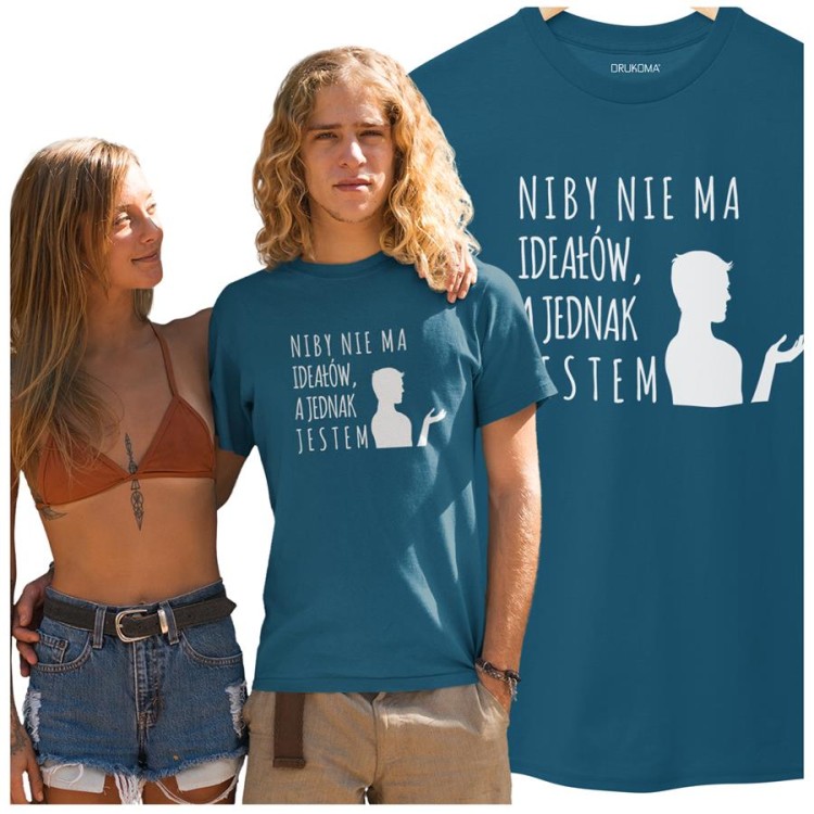 KOSZULKA NA WALENTYNKI PREZENT DLA CHŁOPAKA NIBY NIE MA IDEAŁÓW, A JEDNAK JESTEM KOLOR PETROL BLUE (5).jpg