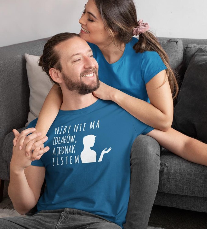 KOSZULKA NA WALENTYNKI PREZENT DLA CHŁOPAKA NIBY NIE MA IDEAŁÓW, A JEDNAK JESTEM KOLOR PETROL BLUE (2).jpg