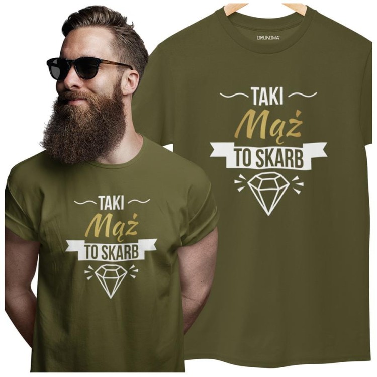KOSZULKA NA WALENTYNKI PREZENT DLA CHŁOPAKA MĄŻ SKARB  KOLOR KHAKI (1).jpg