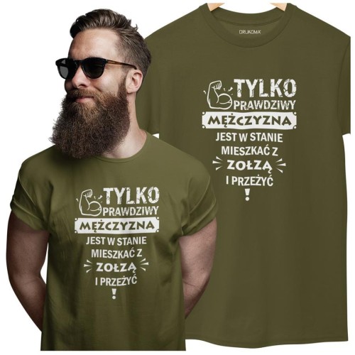 KOSZULKA NA WALENTYNKI PREZENT DLA CHŁOPAKA PRAWDZIWY MĘŻCZYZNA  KOLOR KHAKI (1).jpg