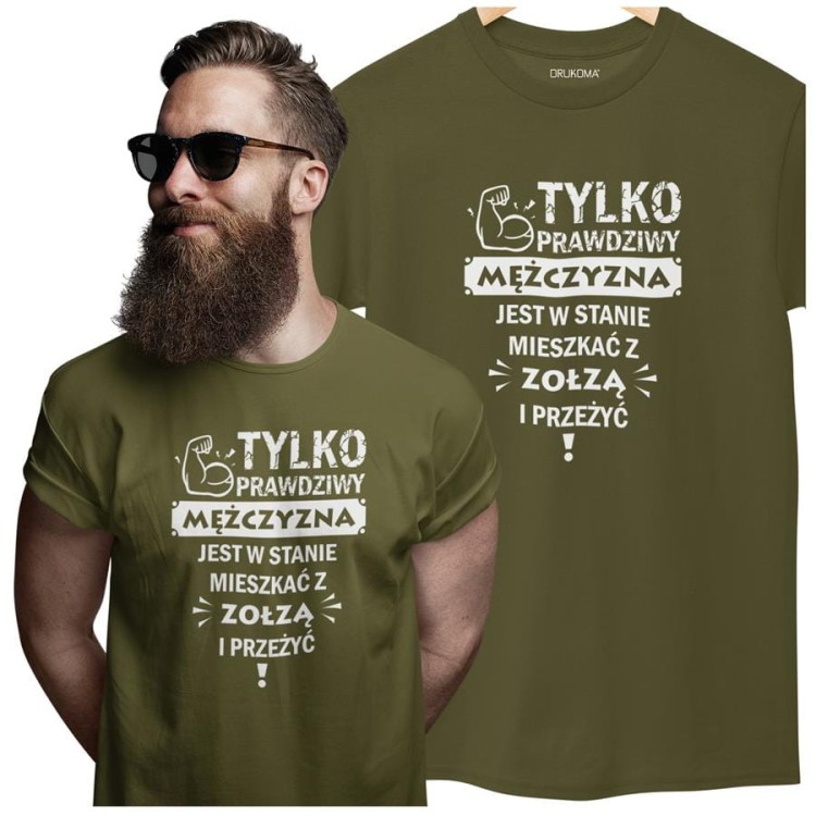 KOSZULKA NA WALENTYNKI PREZENT DLA CHŁOPAKA PRAWDZIWY MĘŻCZYZNA  KOLOR KHAKI (1).jpg