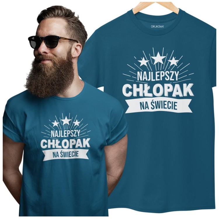 KOSZULKA NA WALENTYNKI PREZENT DLA CHŁOPAKA NAJLEPSZY CHŁOPAK NA ŚWIECIE KOLOR PETROL BLUE (1).jpg