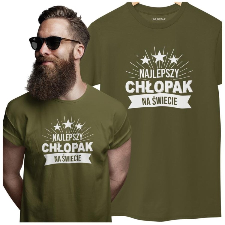 KOSZULKA NA WALENTYNKI PREZENT DLA CHŁOPAKA NAJLEPSZY CHŁOPAK NA ŚWIECIE KOLOR KHAKI (1).jpg