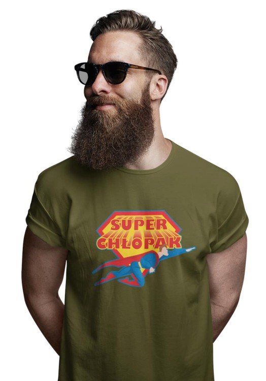 KOSZULKA NA WALENTYNKI PREZENT DLA CHŁOPAKA SUPER CHŁOPAK  KOLOR KHAKI (3).jpg