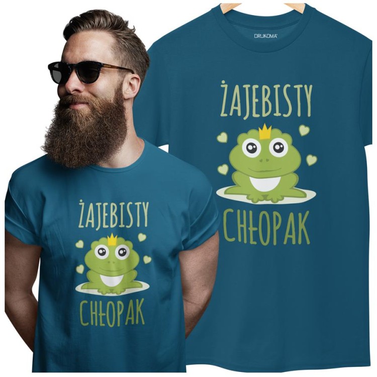 KOSZULKA NA WALENTYNKI PREZENT DLA CHŁOPAKA ŻAJEBISTY CHŁOPAK  KOLOR PETROL BLUE (1).jpg