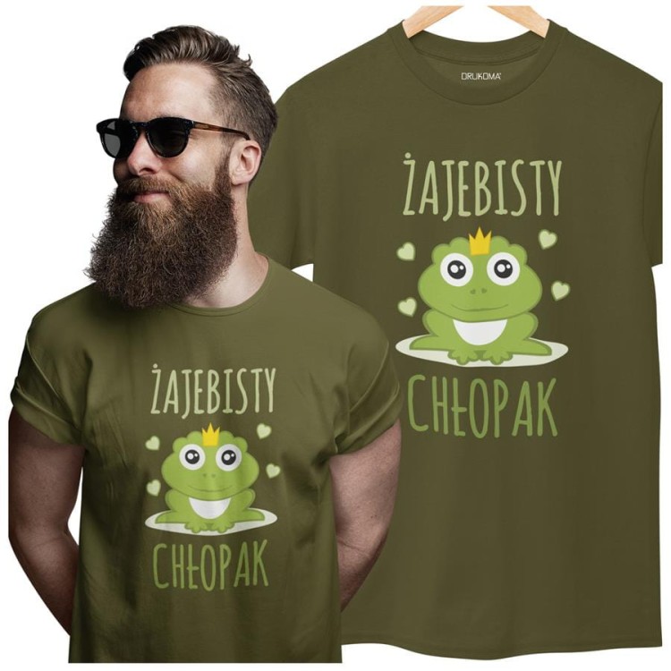 KOSZULKA NA WALENTYNKI PREZENT DLA CHŁOPAKA ŻAJEBISTY CHŁOPAK  KOLOR KHAKI (1).jpg