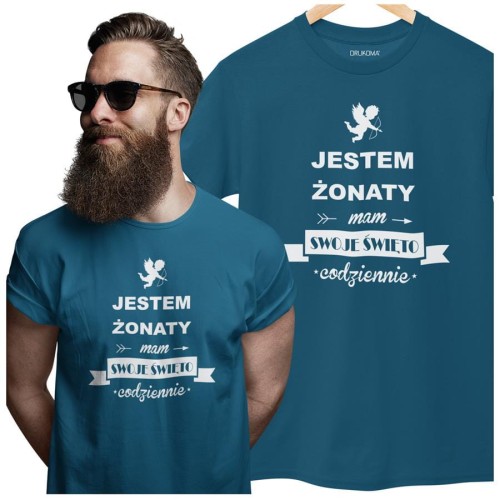 KOSZULKA NA WALENTYNKI PREZENT DLA CHŁOPAKA JESTEM ŻONATY  KOLOR PETROL BLUE (2).jpg