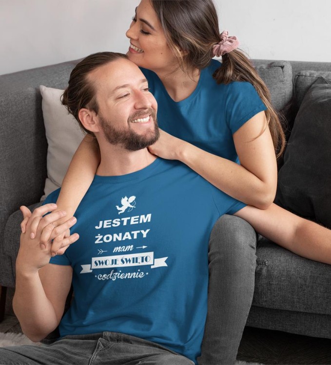 KOSZULKA NA WALENTYNKI PREZENT DLA CHŁOPAKA JESTEM ŻONATY  KOLOR PETROL BLUE (6).jpg