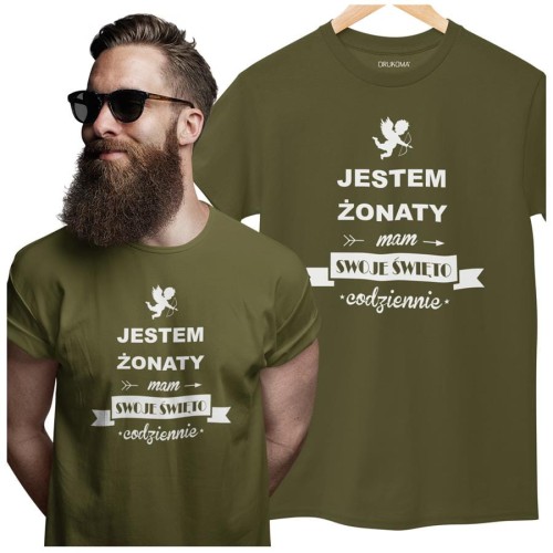 KOSZULKA NA WALENTYNKI PREZENT DLA CHŁOPAKA JESTEM ŻONATY  KOLOR KHAKI (1).jpg