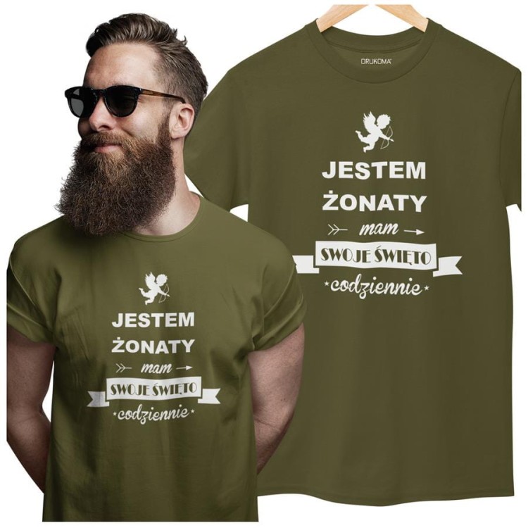 KOSZULKA NA WALENTYNKI PREZENT DLA CHŁOPAKA JESTEM ŻONATY  KOLOR KHAKI (1).jpg