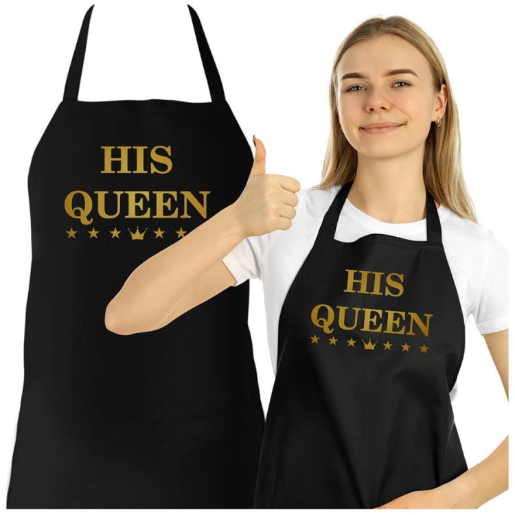 FARTUCH DLA DZIEWCZYNY ŻONY PREZENT NA WALENTYNKI HIS QUEEN.jpg