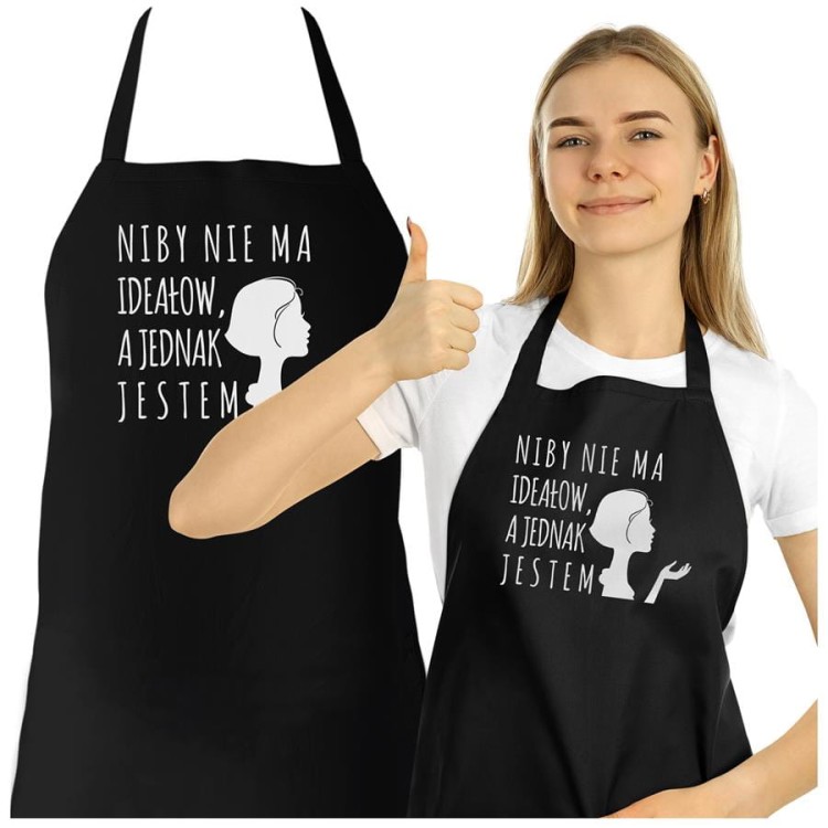 FARTUCH DLA DZIEWCZYNY ŻONY PREZENT NA WALENTYNKI NIBY NIE MA IDEAŁÓW, A JEDNAK JESTEM.jpg