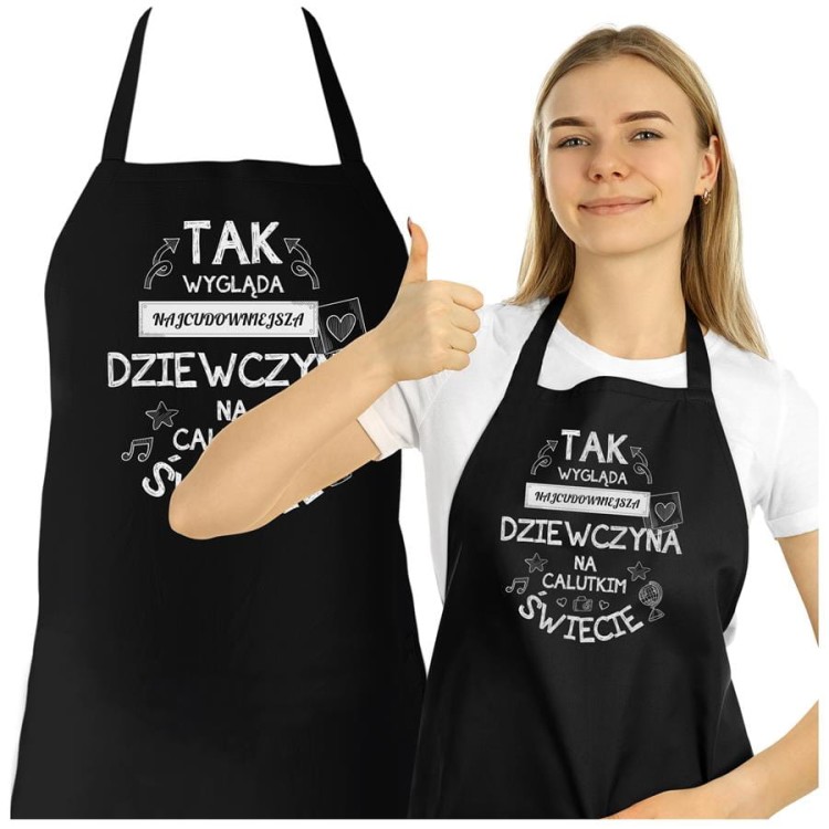 FARTUCH DLA DZIEWCZYNY ŻONY PREZENT NA WALENTYNKI TAK WYGLĄDA NAJCUDOWNIEJSZA DZIEWCZYNA NA CALUTKIM ŚWIECIE.jpg