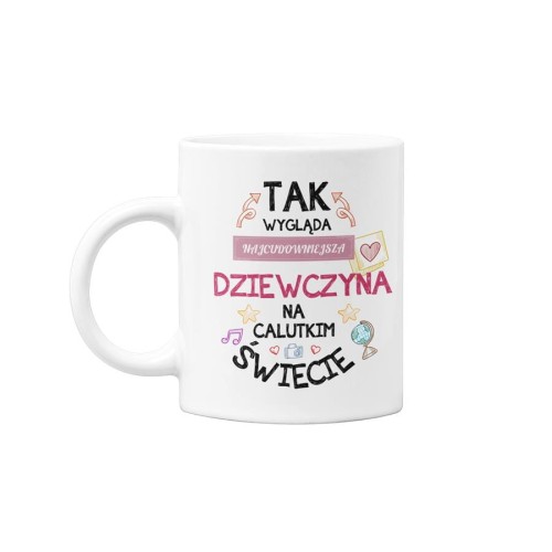 Koszulka dla Dziewczyny w zestawie z kubkiem z nadrukiem Tak wygląda najcudowniejsza Dziewczyna na calutkim świecie w kolorze petrol blue (1).jpg