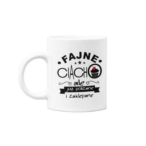 Koszulka dla Chłopaka w zestawie z kubkiem z nadrukiem FAJNE CIACHO, ALE JUŻ POLIZANE I ZAKLEPANE KOLOR CZARNY (1).jpg