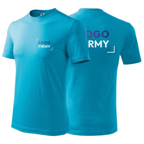 Koszulka turkusowa z krótkim rękawem z logo na sercu i plecach unisex z nadrukiem logo firmy 200g HEAVY110 kolor 44 koszulka krótki rękaw.jpg
