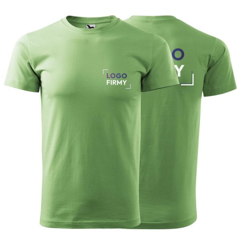 Koszulka groszkowa z krótkim rękawem z logo na sercu i plecach męska z nadrukiem logo firmy 160g BASIC129 kolor 39 koszulka krótki rękaw.jpg